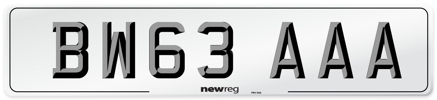 BW63 AAA Number Plate from New Reg